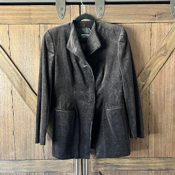 Giorgio Armani Jackets & Blazers - Giorgio Armani Vintage Women's Mid Zipper Brown Blazer Jacket Size 40